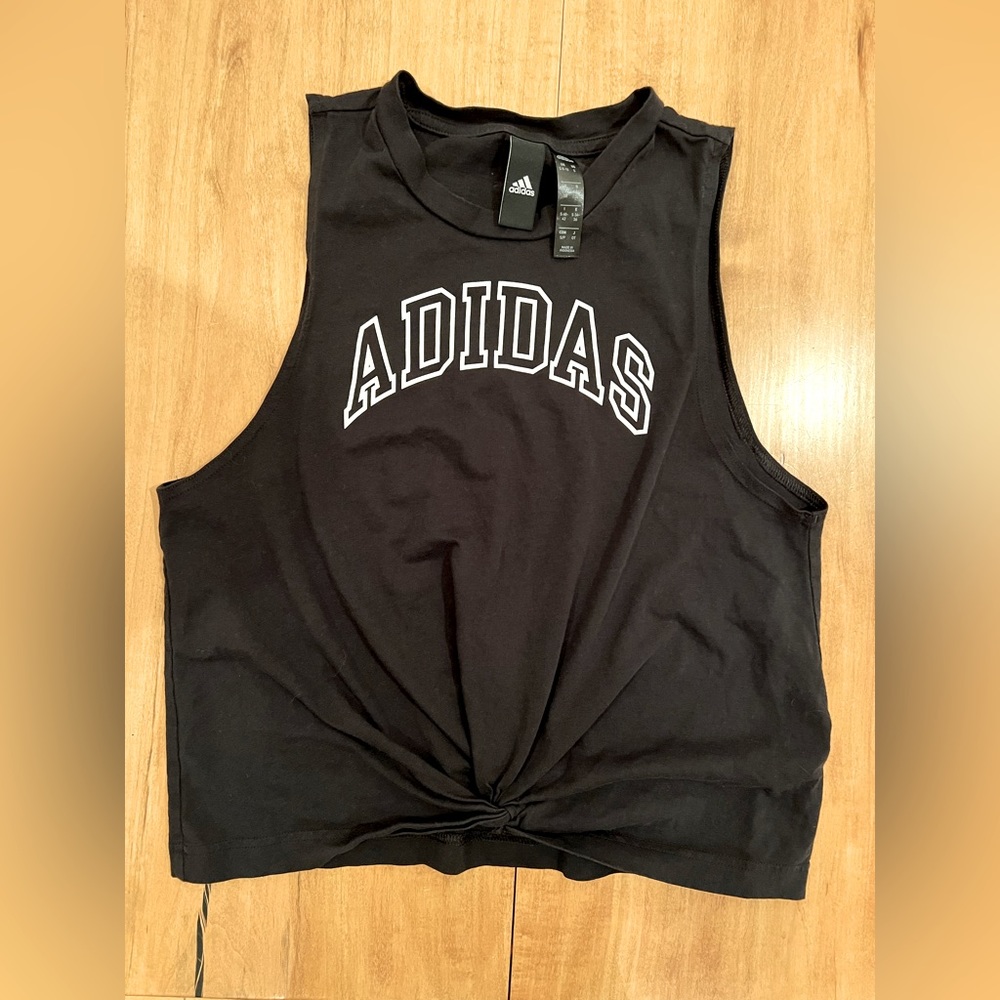 Youth kids S Adidas tank top with tie